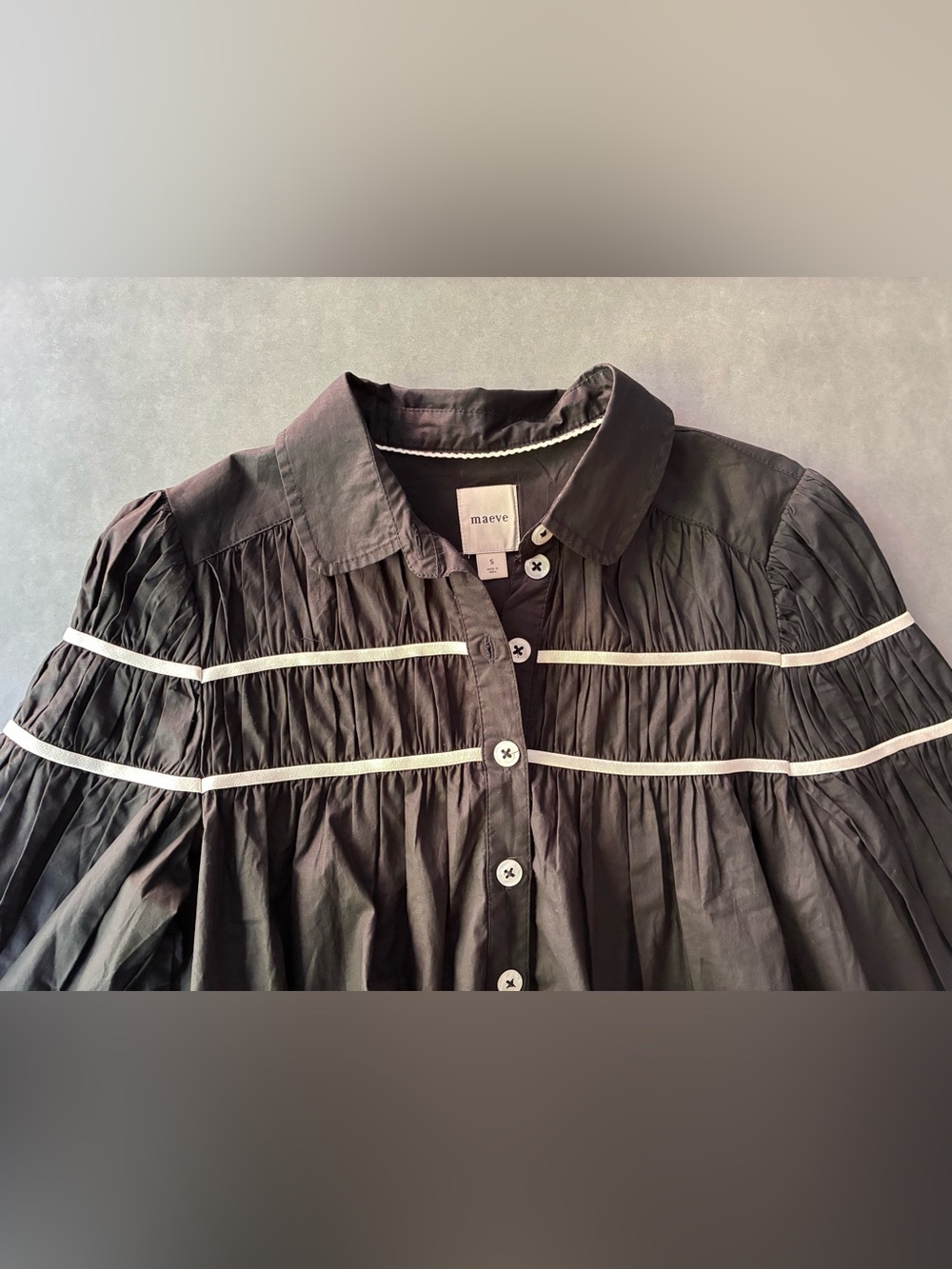 Maeve for Anthropologie The Leandra Shirred Yoke Blouse - Picture 7 of 11